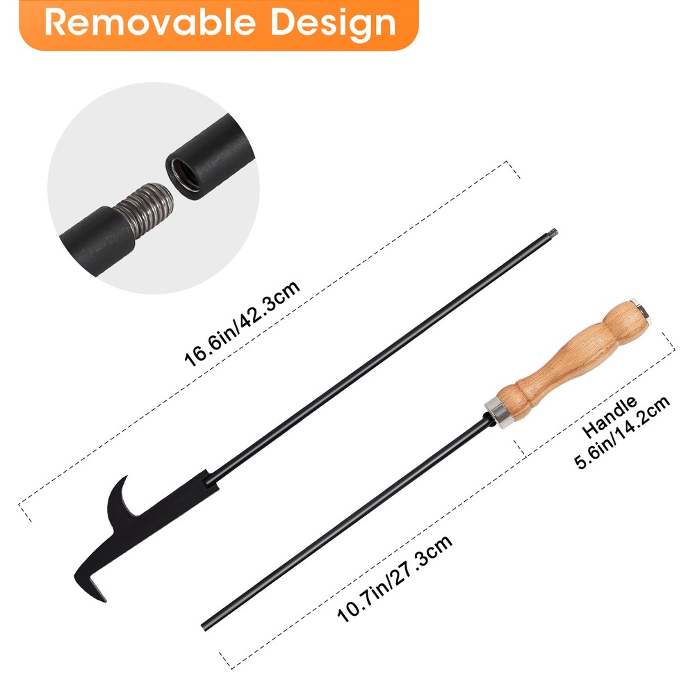 Heavy Duty 32" Fire Pit Poker Stick w/Barb for Campfire Fireplace Fire Pit Tools