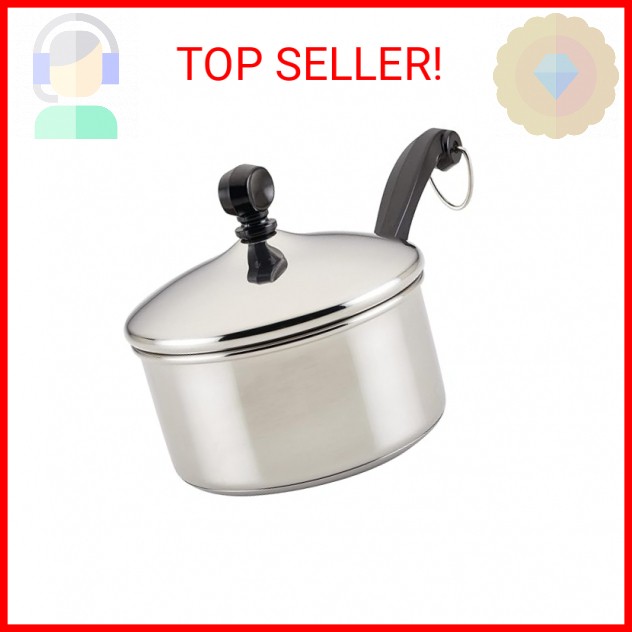 Farberware Classic Stainless Steel Sauce Pan/Saucepan with Lid, 1 Quart, Silver,