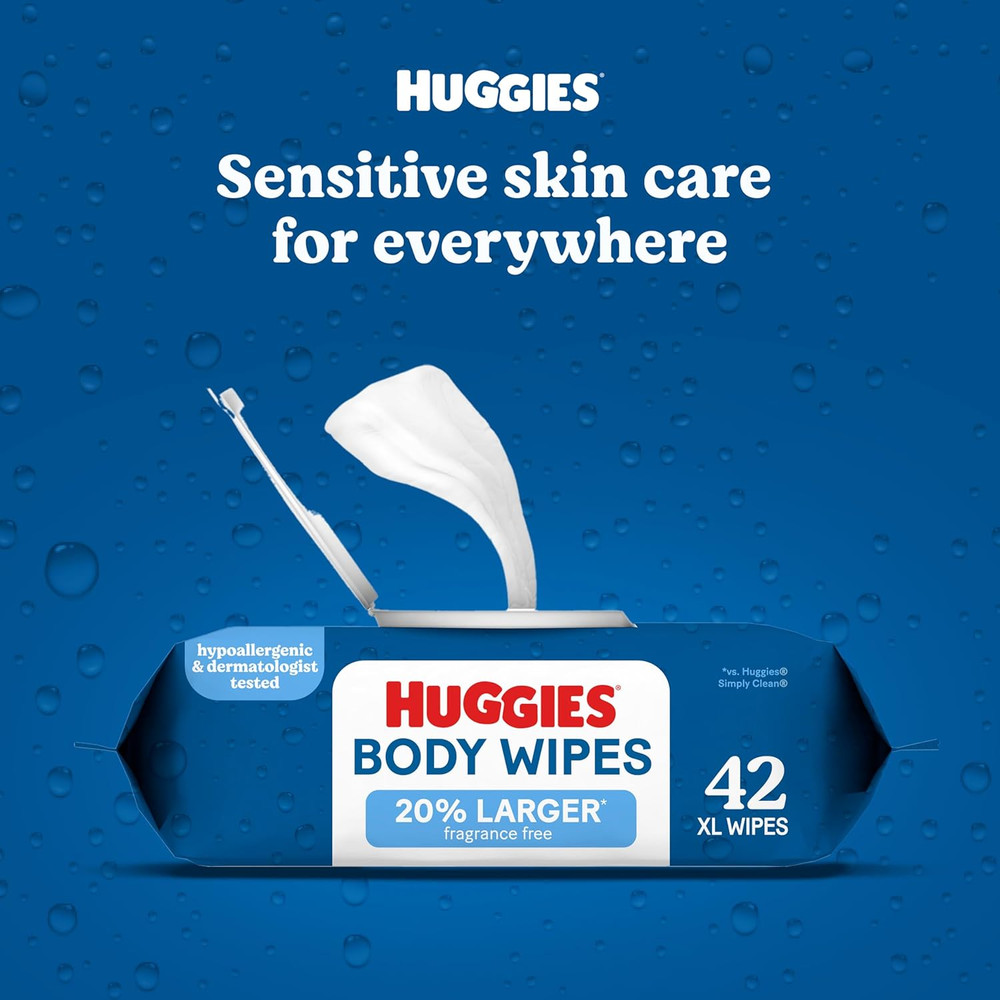 Extra Large Unscented Wipes, 1 Flip-Top Pack, 42 Count