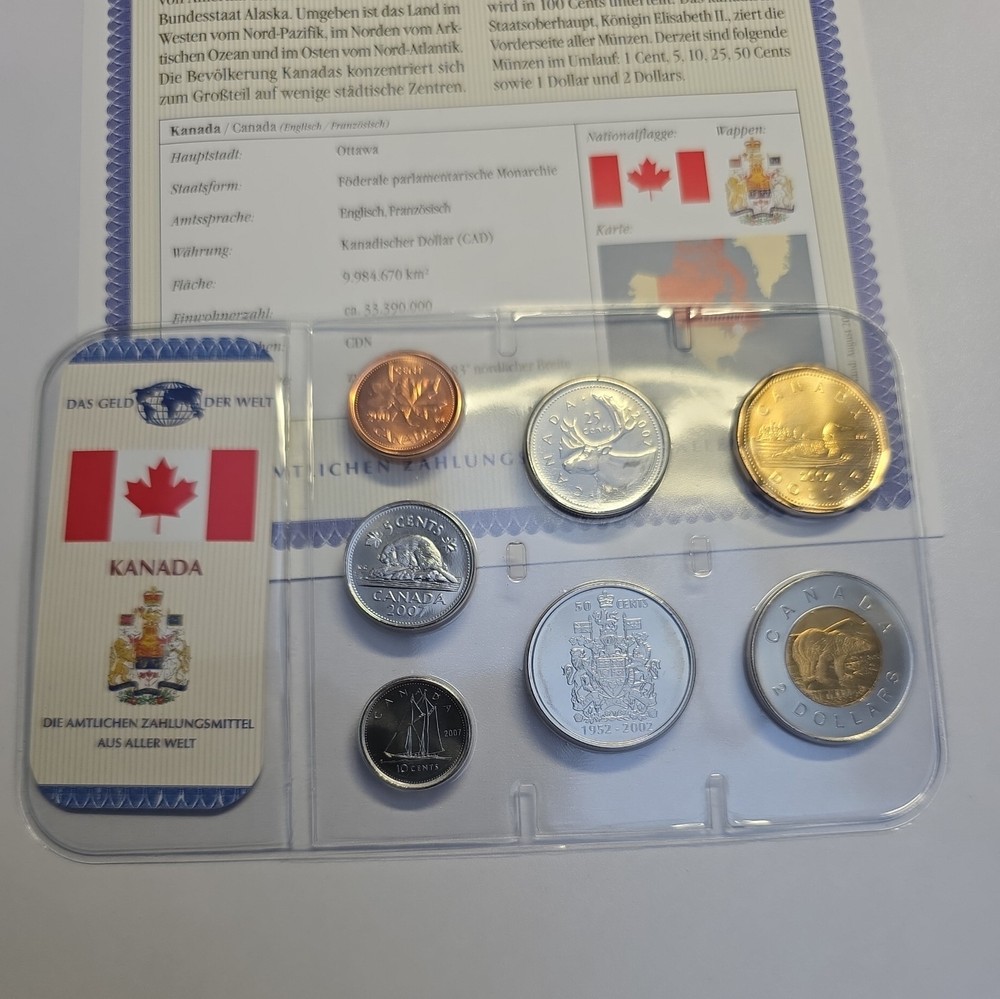 1 Cent - 2 Dollars 2002-2007 Excellent Condition Coins Set Canada