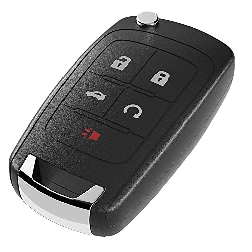 Flip Chevy Key Fob Keyless Entry Remote Start Control Replacement, 5-BTN-2Pcs