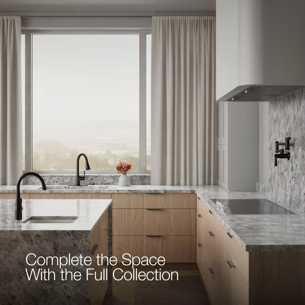 KOHLER Tyne Single-Handle Pull-Down Sprayer Kitchen Faucet in Matte Black