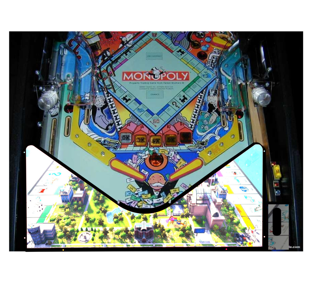 Monopoly bored Lighted Apron/Arch stern Pinball mod 0082