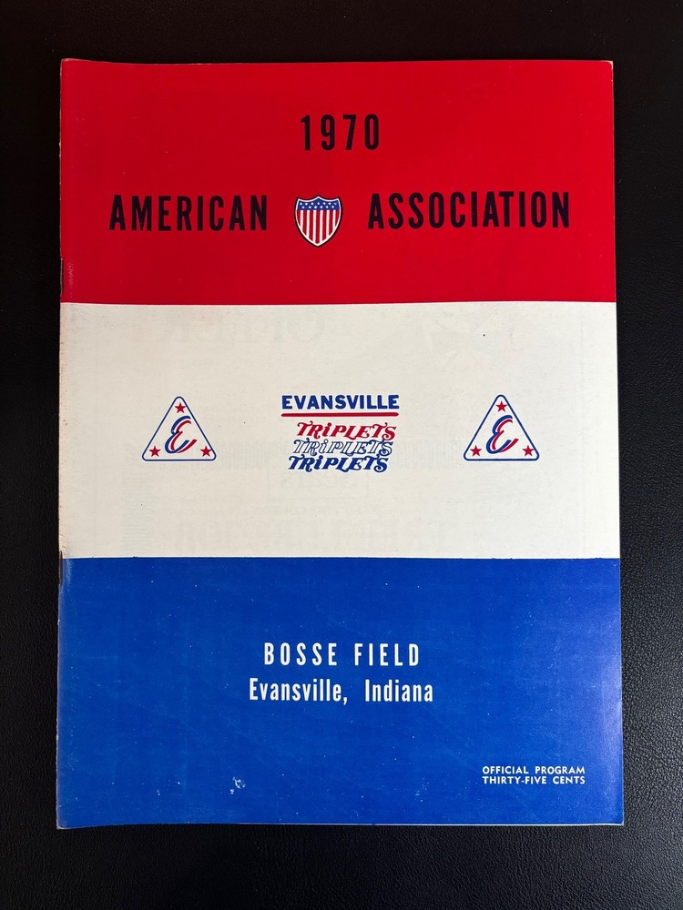 1970 Evansville Triplets Official Program & Scorecard Baseball Bert Blyleven