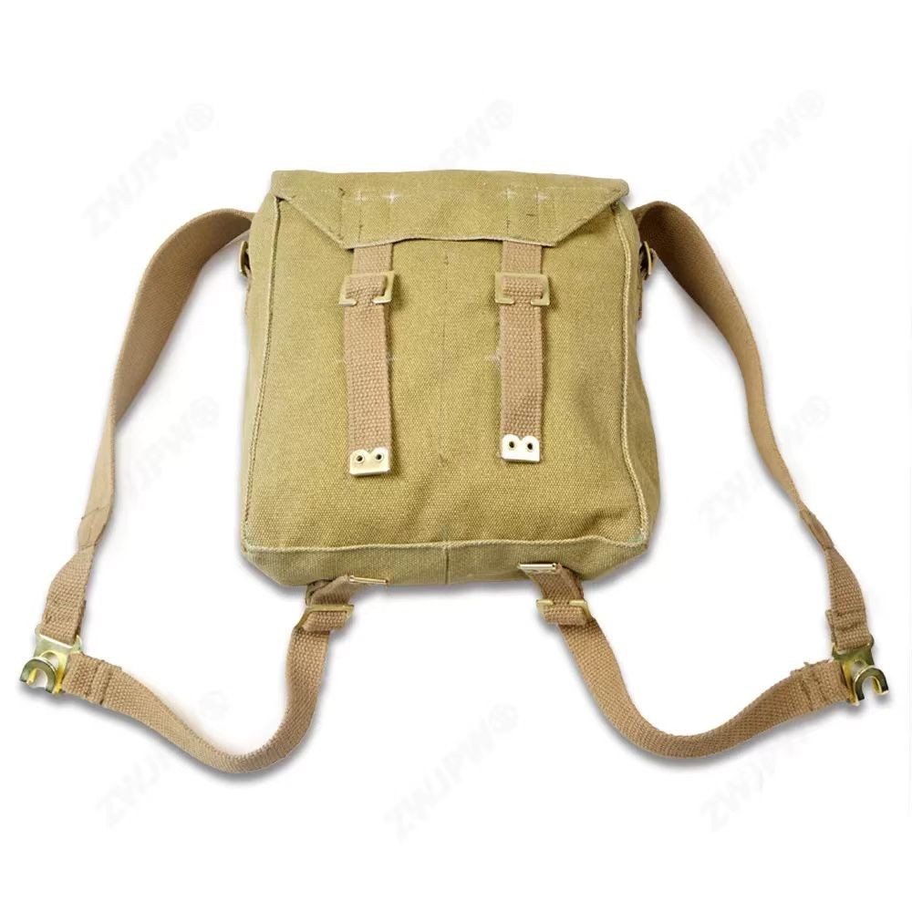 WW2 UK P37 BAG BACKPACK COTTON MEDIUM SIZE HIGH QUALITY REPLICA KHAKI WITH STRAP