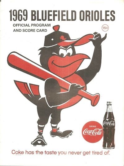 1969 Bluefield Orioles Official Program Program Cover On 12x8in Metal Sign