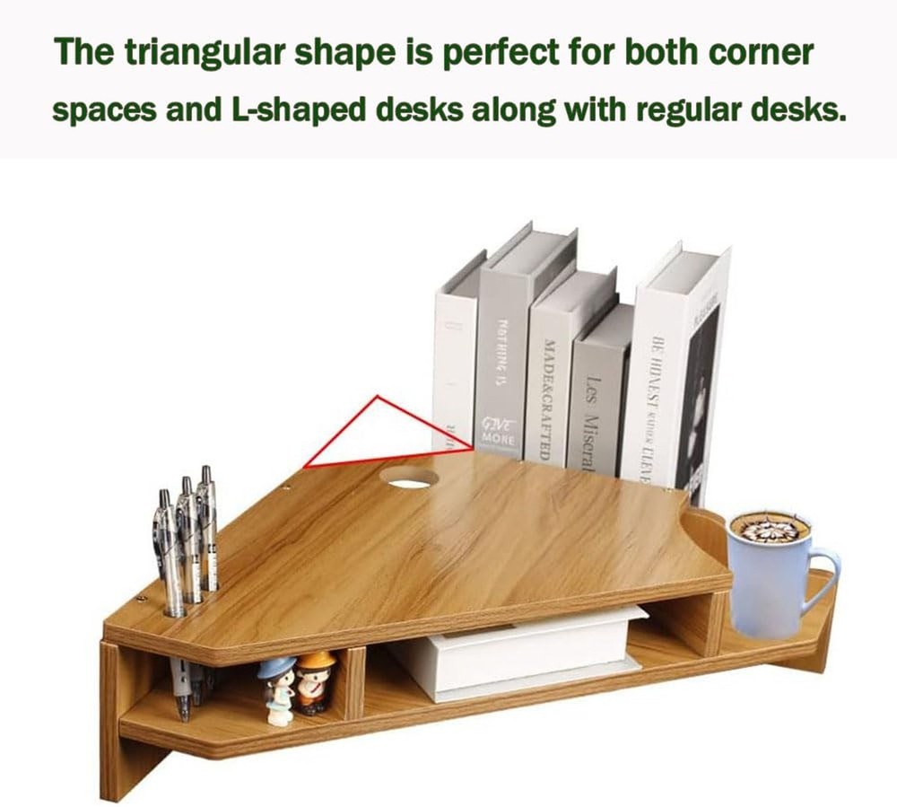 Triangle Monitor Stand Riser,Cut Triangle Save Space Desktop Corner,Desktop c...