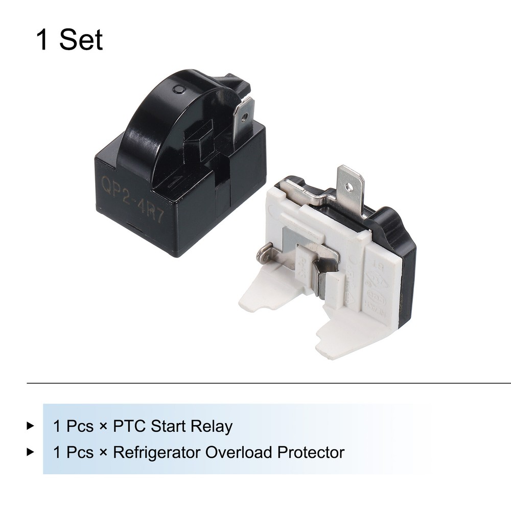 Refrigerators PTC Starter Relay 1 Pin 4.7 Ohm Overload Protector 1/2HP