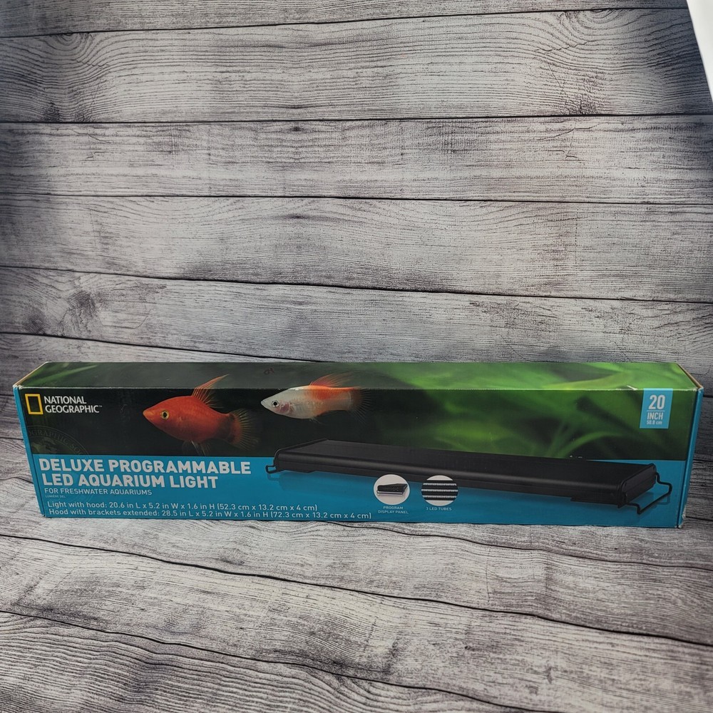 National Geographic Fish Tank Programmable Aquarium Light LED Hood LED 20" New