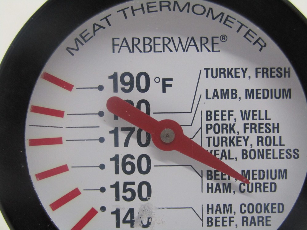 Farberware Black Meat Thermometer, Dishwasher Safe.