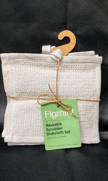 6”x6” 4 Pack Scrubber Dish Clothes Gray-Figmint