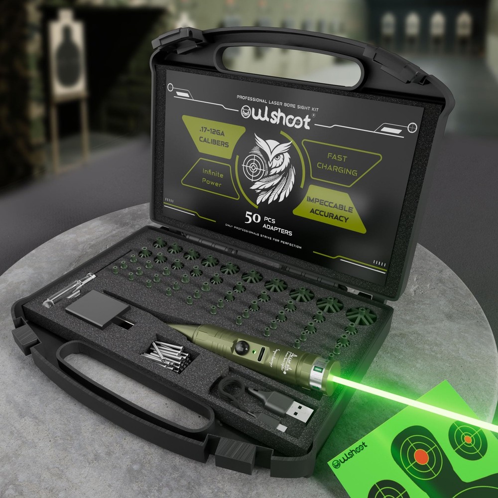 OWLSHOOT Rechargeable Bore Sight Laser Kit: Green Standard,
