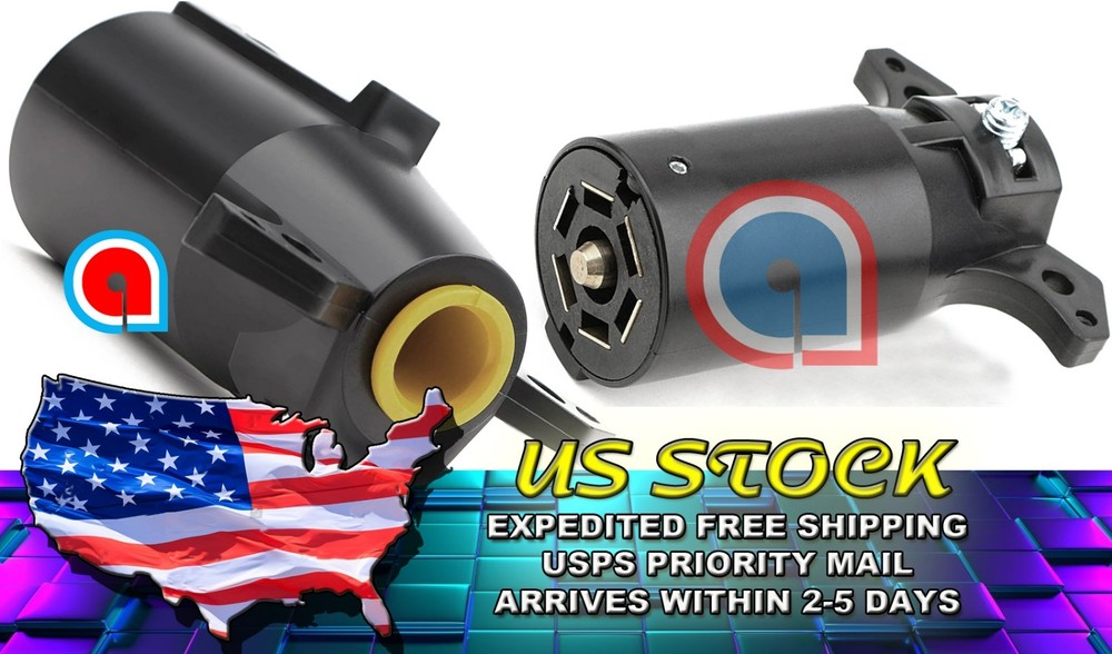 7-Way Blade Round RV, Boat, Trailer Plug Wiring Adapter