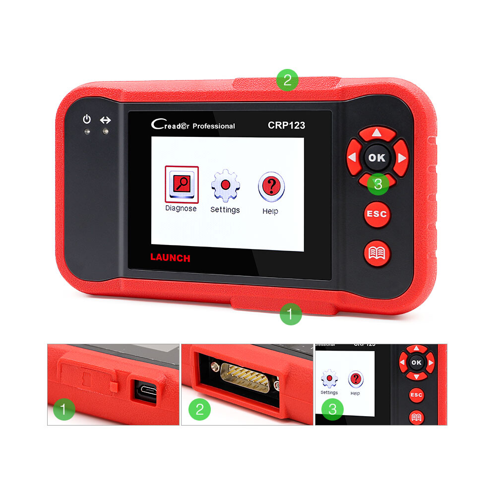 Launch CRP123 Car Engine ABS SRS Transmission Diagnostic Tools OBD2 Scanner USA