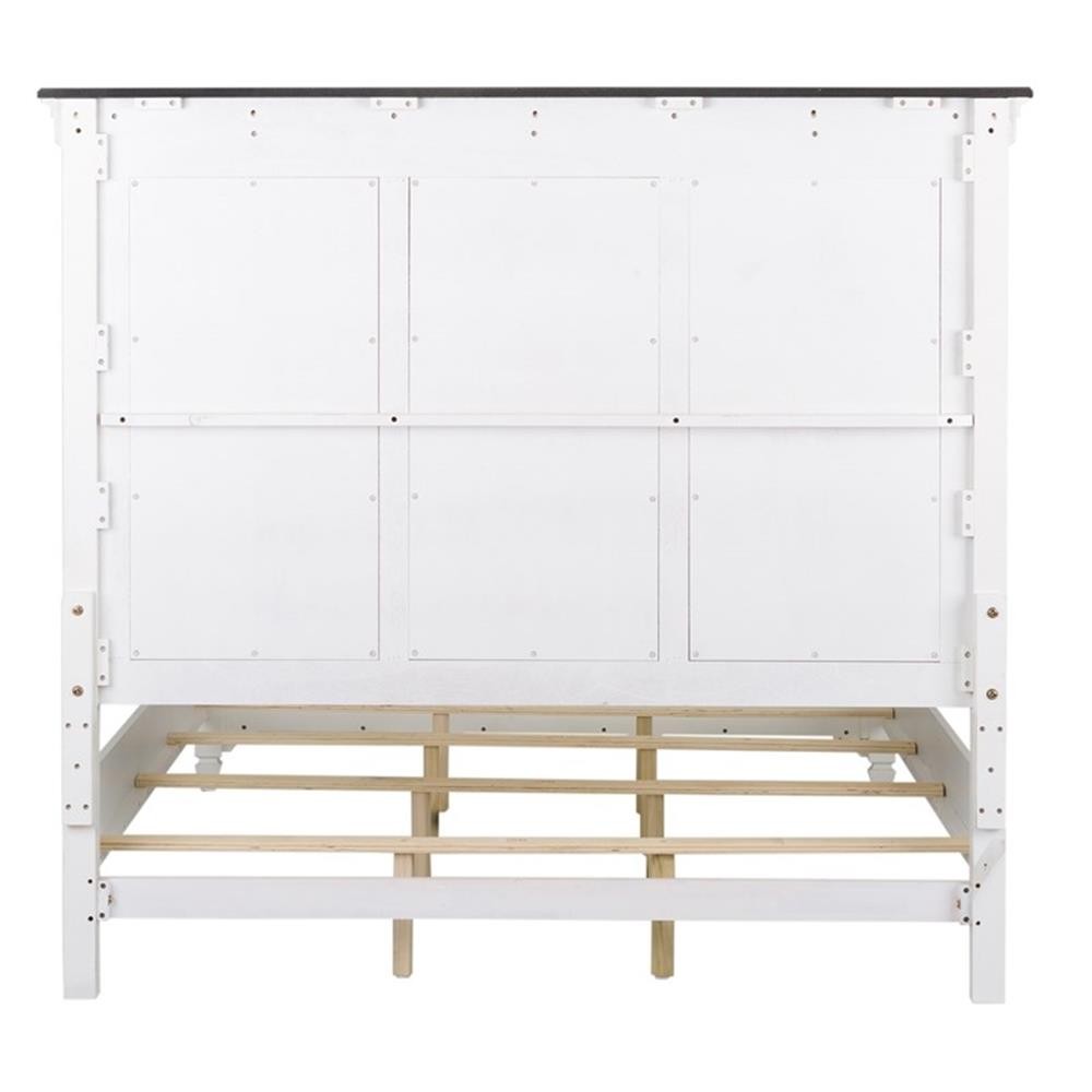 Bowery Hill Traditional Engineered Wood King Panel Bed in White