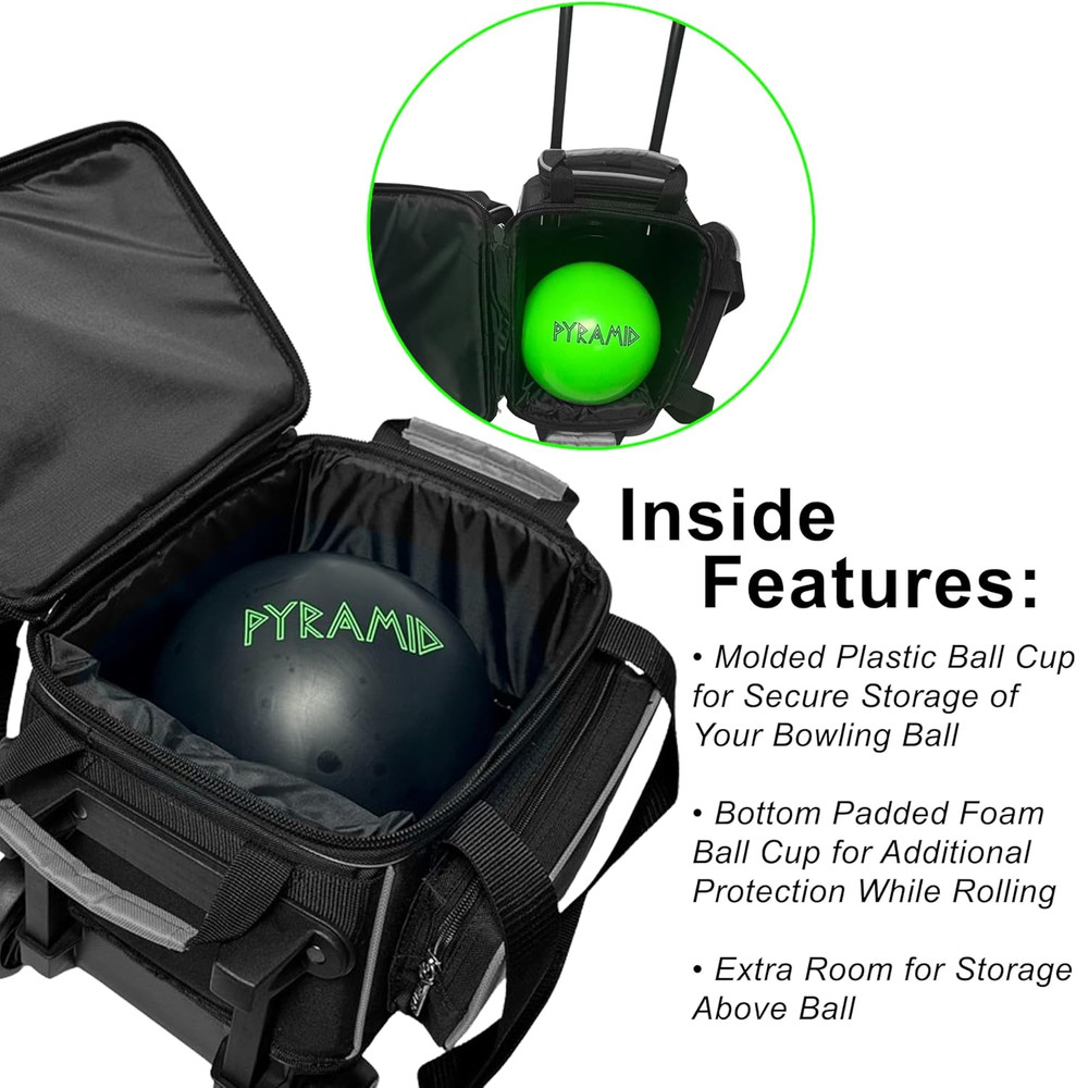 Path Pro Deluxe Single Roller Bowling Bag with Separate Shoe Compartment (Up to