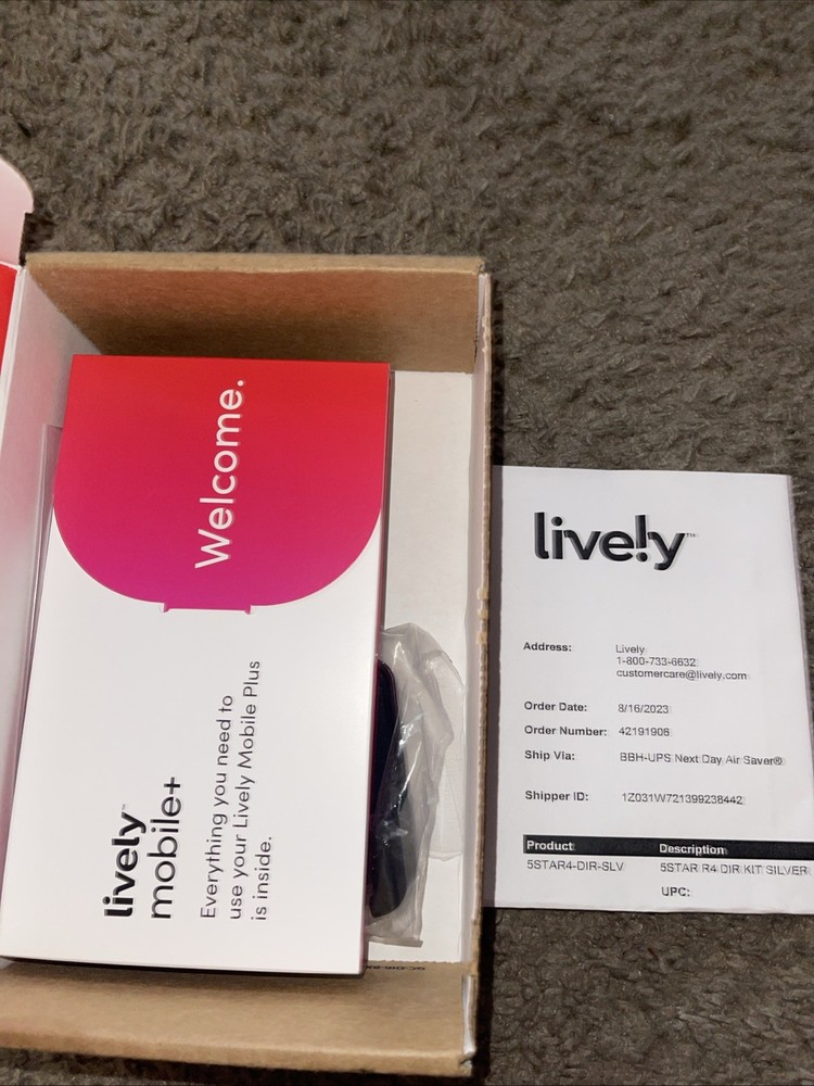 Lively Mobile Plus All-in-One Emergency Alert System Device GPS New Open Box