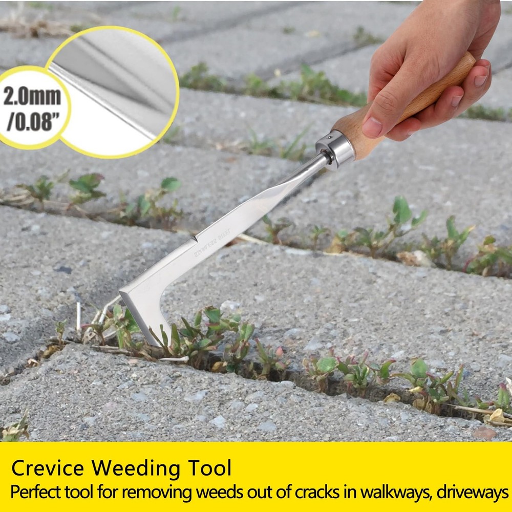 3 Pack Weed Puller Tool, Manual Hand Weeder Paver, Crack Weeder, Stainless St...