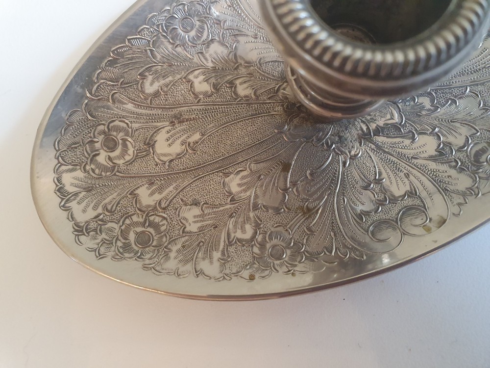 Vintage Silver Plated Candle Holder with Handle - Beautiful condition