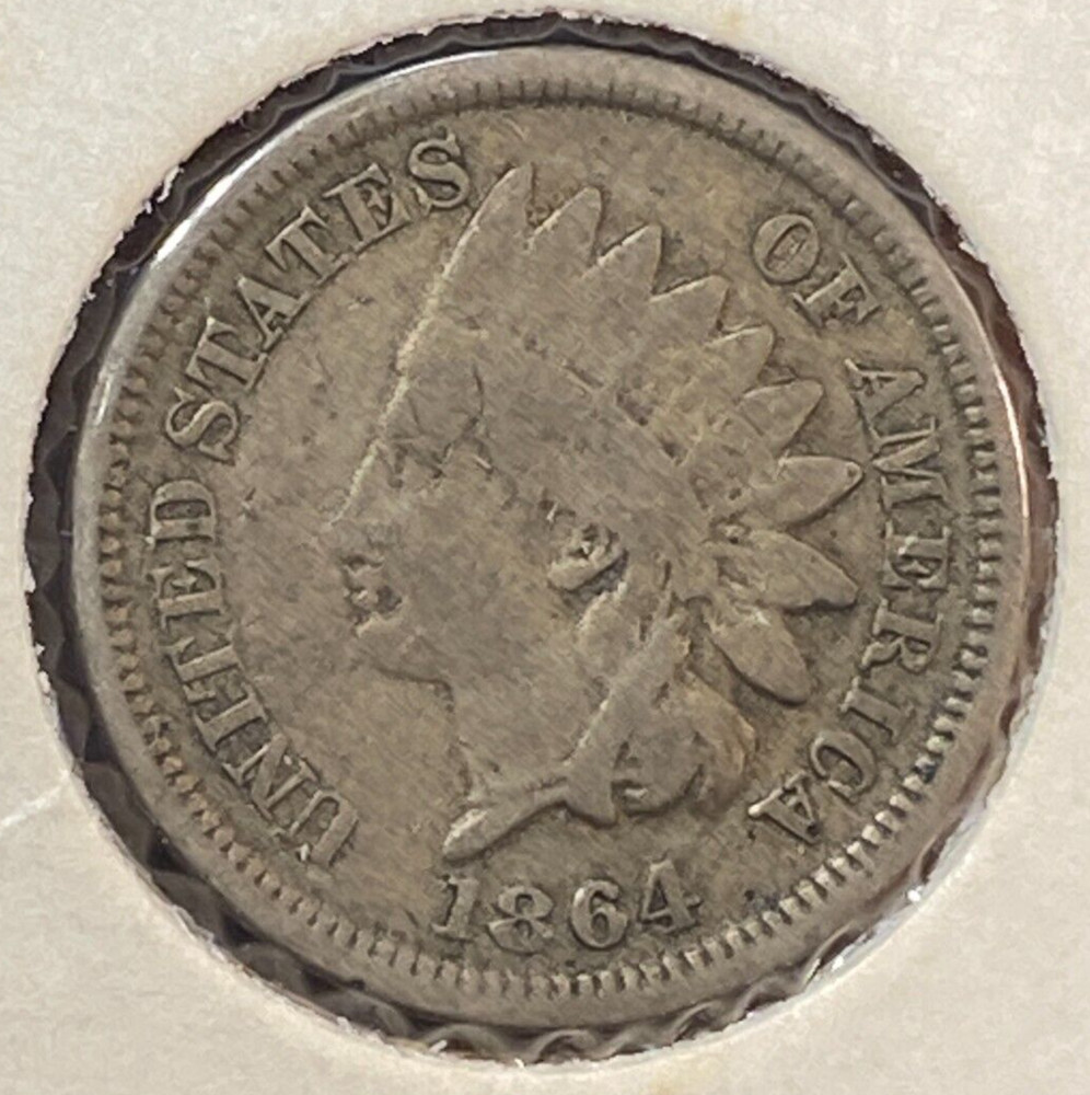1864 Copper-Nickel Indian Cent Nice Original VG CHRC