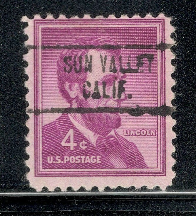 Sc # 1036 ~ 4 cent Liberty Issue, Precancel, SUN VALLEY CALIF.