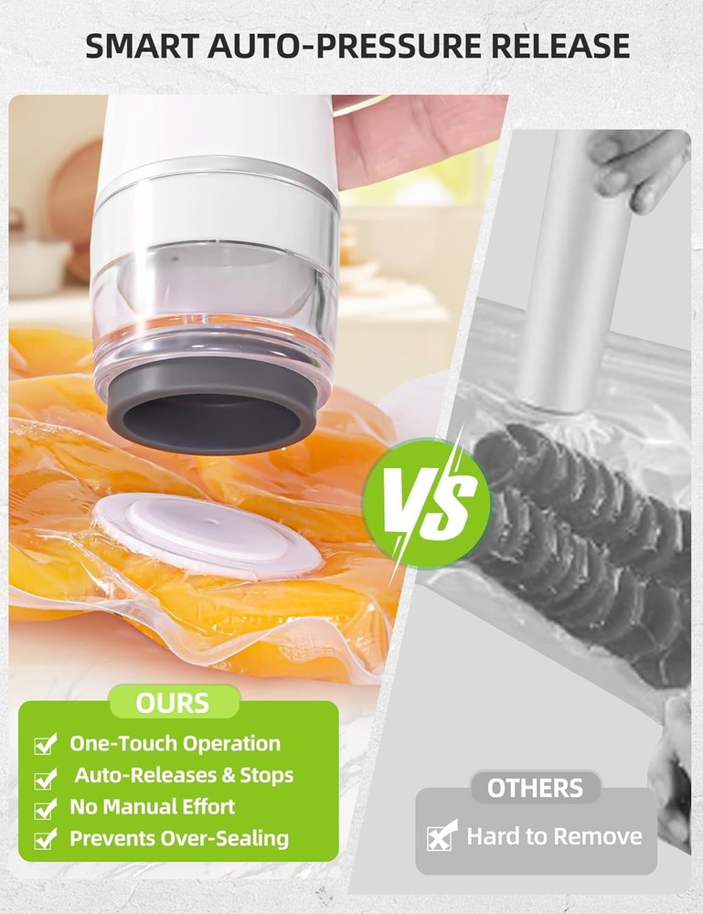 Handheld Vacuum Sealing Machine with 30 Reusable Storage Bags Set