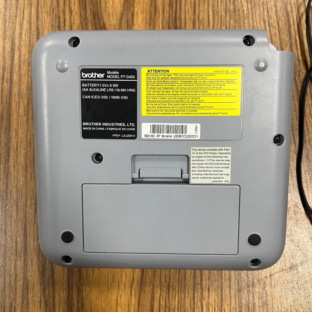 Brother PT-D400 Label Thermal Printer Label Maker Tested Working