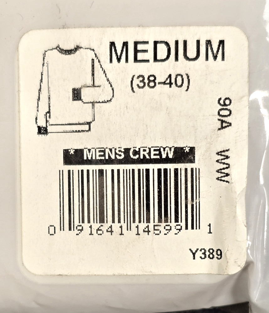 (4) COLDPRUF Base Layer Basic Men LS White Crew Neck 2 Layer Thermachoice Medium