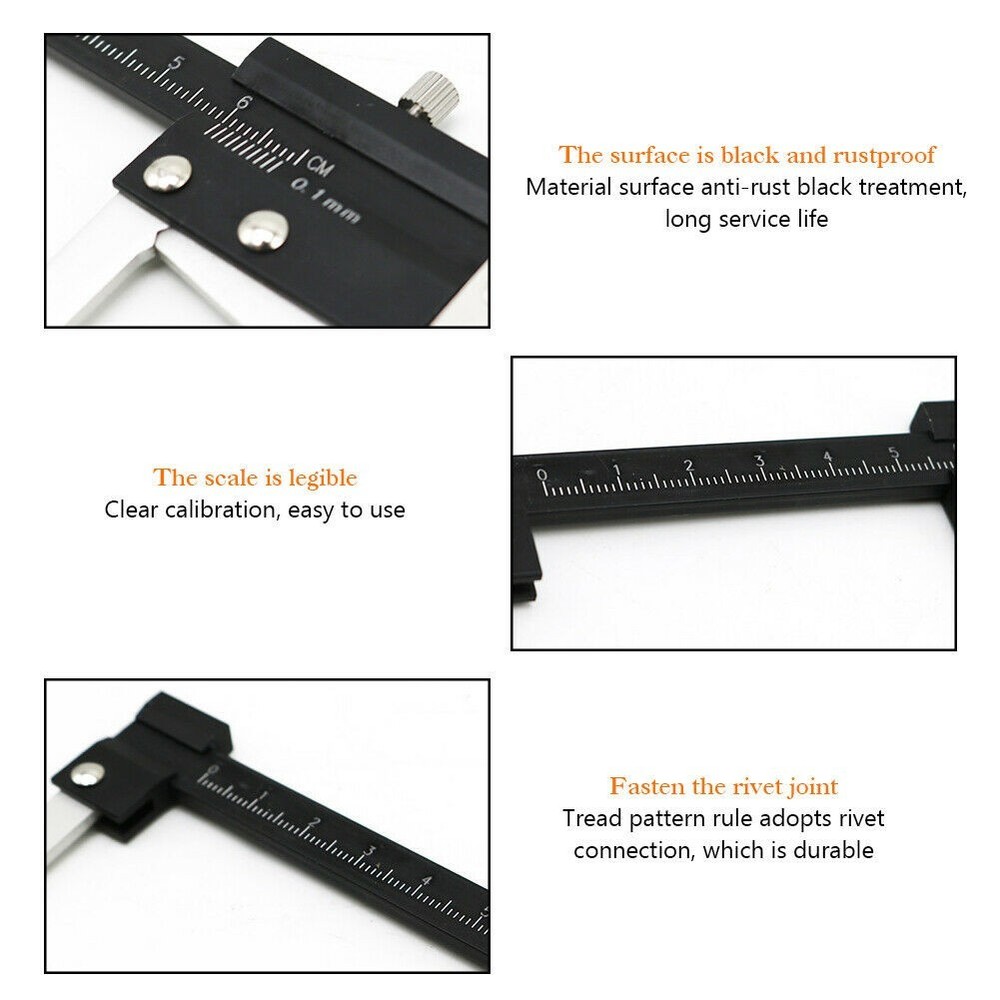 Measuring Caliper Caliper Accurate Black And Silver Convenient Reliable