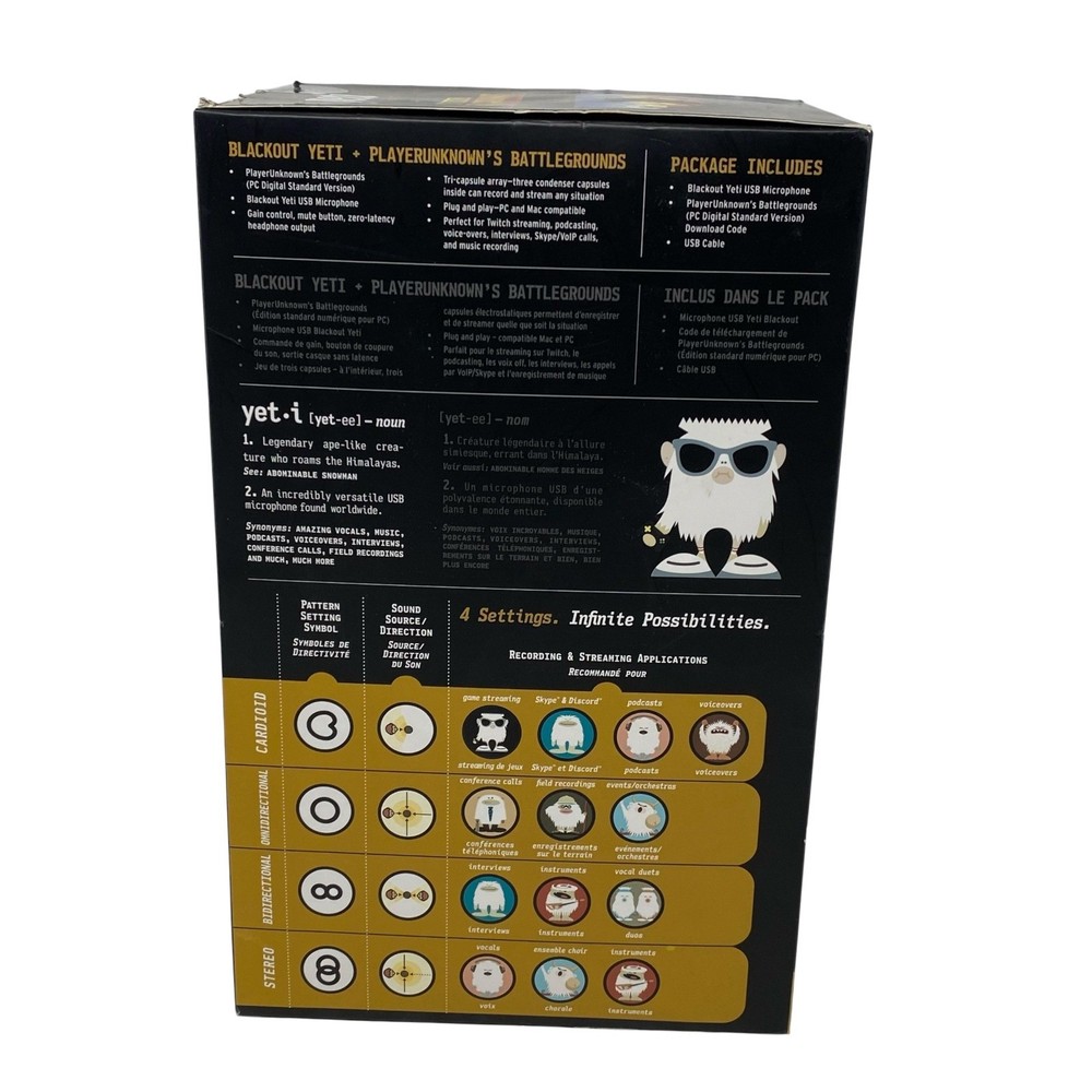 Blue Yeti Blackout & Playerunknown's Battlegrounds PUBG Bundle USB Microphone