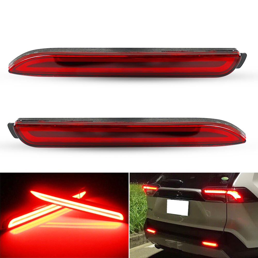For Toyota RAV4 2019-2024 LED Brake Stop Light Driving Bumper Reflector Lamp Kit