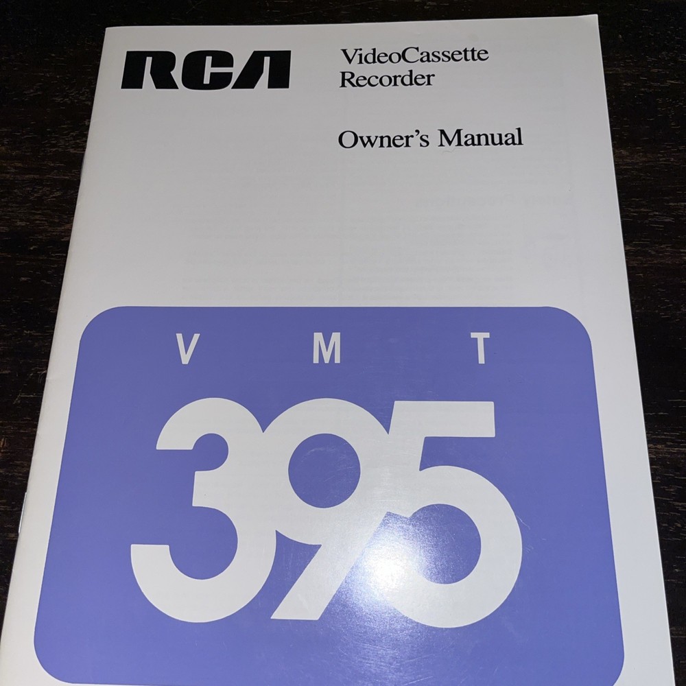 RCA VideoCassette Recorder Owner’s Manual Only
