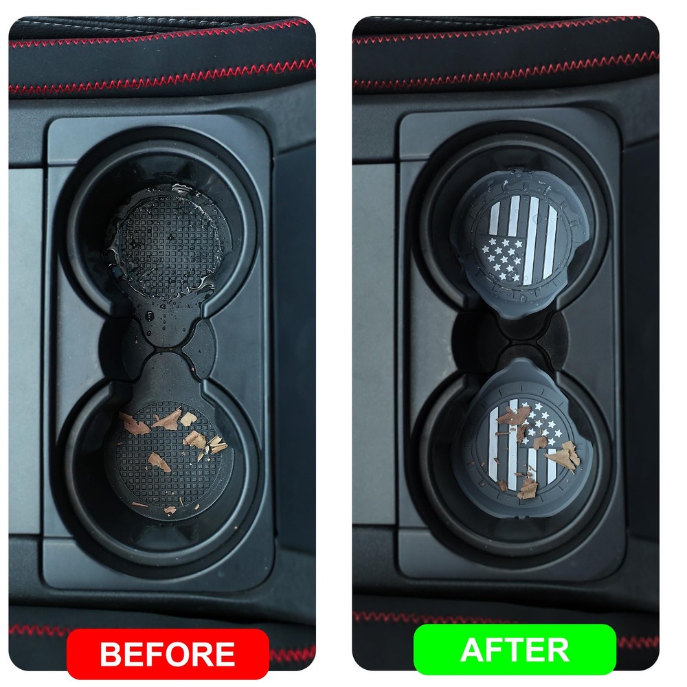 Amooca Car Cup Coaster Universal Non-Slip Silicone Cup Holder Insert