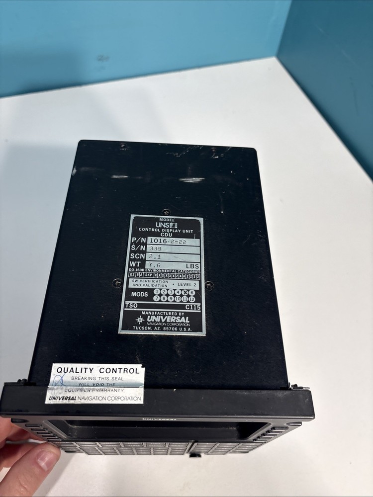 Universal Avionics UNS1 Control Display Unit P/N 1016-2-22