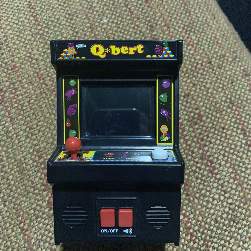 Basic Fun Arcade Classics JOUST (works) & Q-Bert (needs repair) Mini Cabinet
