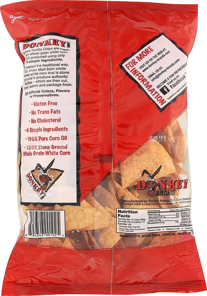 Donkey Authentic Salted Tortilla Chips - 11 oz