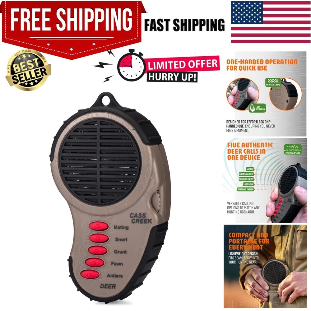 Ergo Call, Handheld Electronic Hunting Call, Compact Design, 5 Authentic Call...