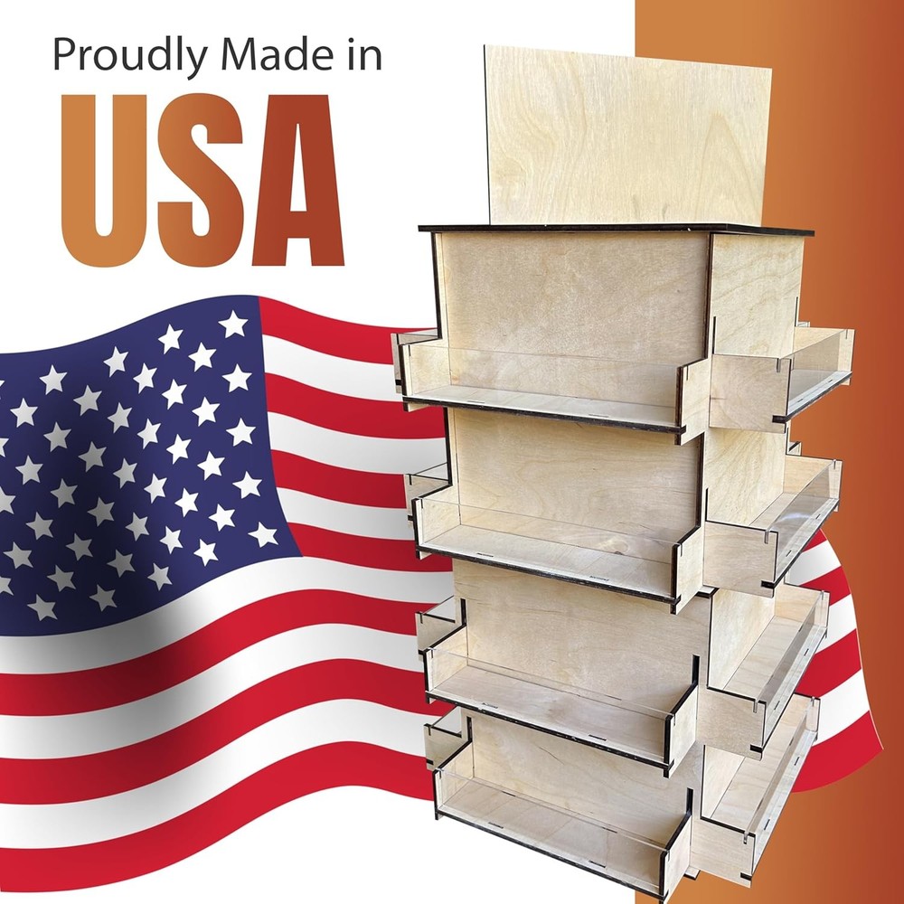 TORCHED 4-Sided Rotating Display Stand | Versatile Showcase | For Coaster, Notes