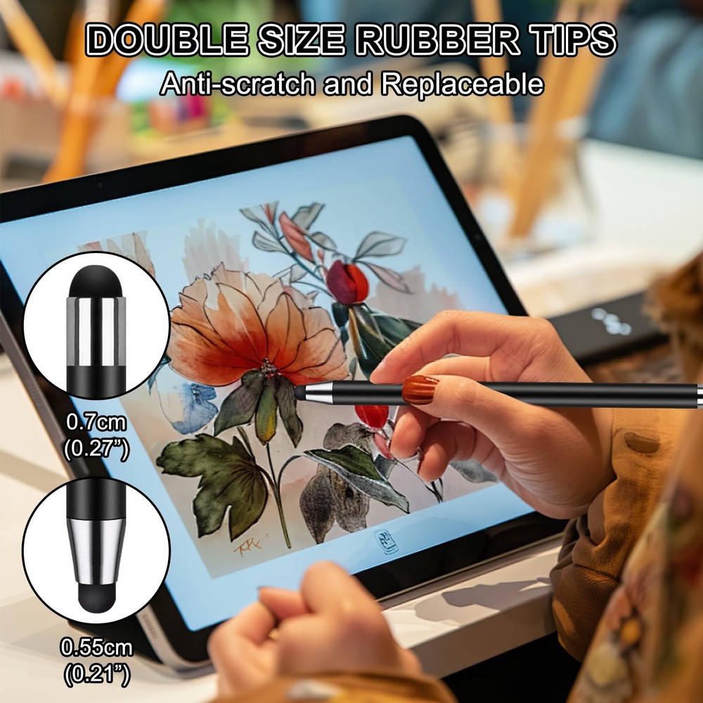 10-Pack Touchscreen Stylus Pens with 20 Tips for iPad, iPhone, Android, Tablets