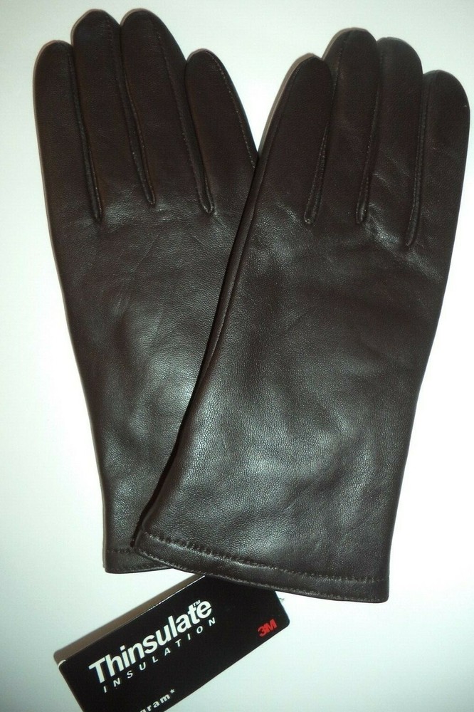 Ladies Leather Thinsulate Gloves*,Brown , Large