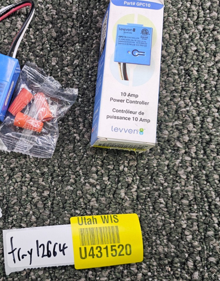 Levven GPC10 10A On/Off Power Controller for Wireless Light Switch