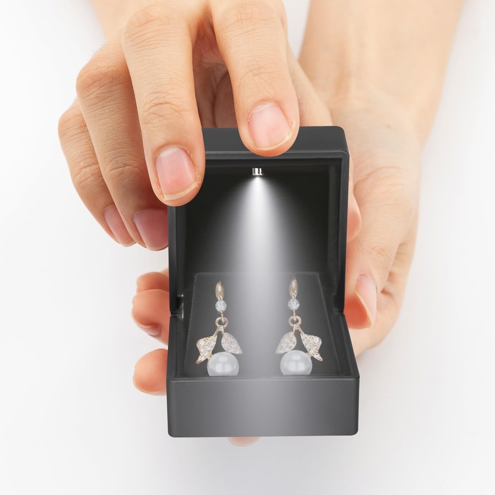LED Stud Earring Jewelry Gift Box for Proposal, Wedding, Engagement，Birth