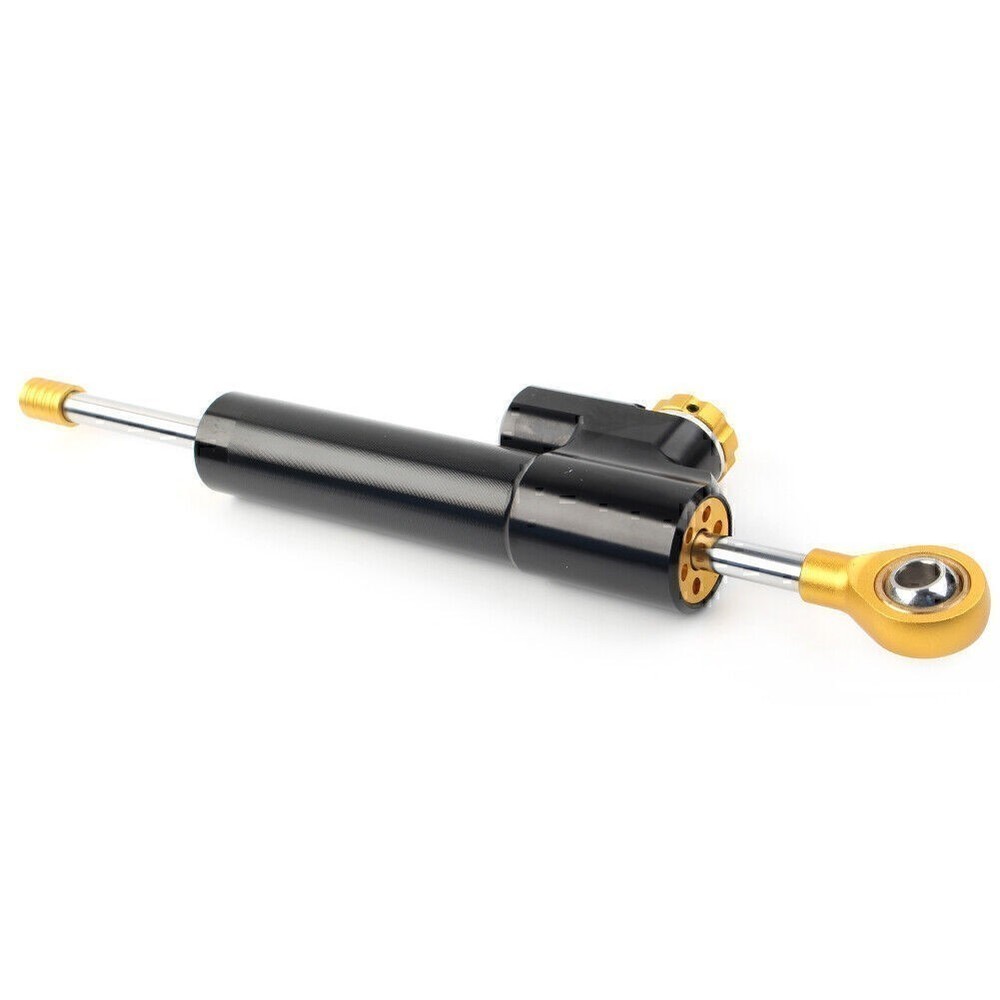 Universal Steering Damper Stabilizer Linear Reversed Safety Control Black & Gold