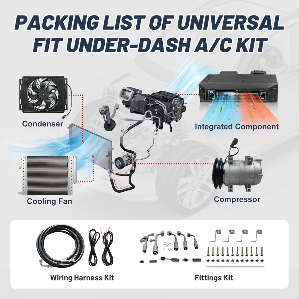 12V Universal Cool&Heat Underdash Electric Air Conditioner Auto DC Car A/C Kit