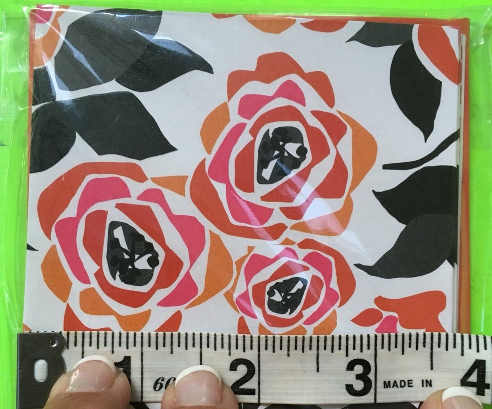 6-PC FLORAL NOTECARDS W/ MATCHING ENVELOPES NIP!