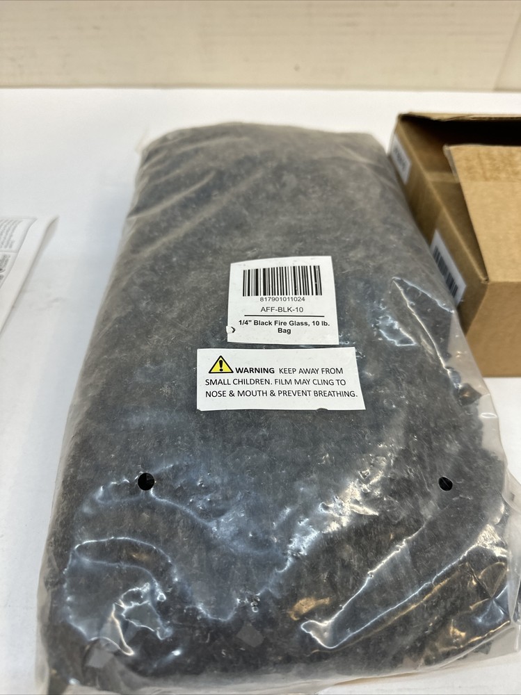 AFG AFF-BLK-10 Black 10 lbs. Fire Glass - 1/4