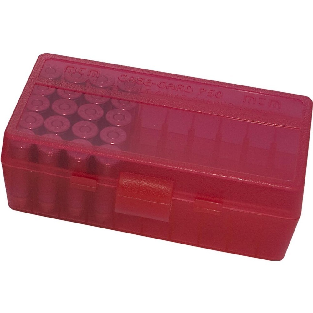 50 Round Flip-Top Ammo Box 38/357 Caliber Ammo Can Plastic Storage Case
