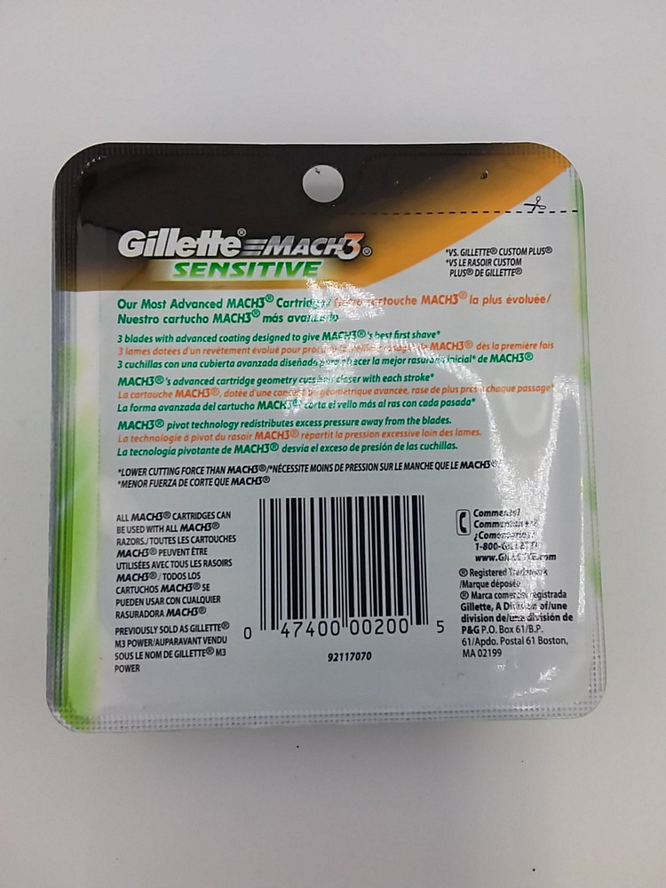 Gillette Mach 3 Sensitive Power 10 Refill Cartridges