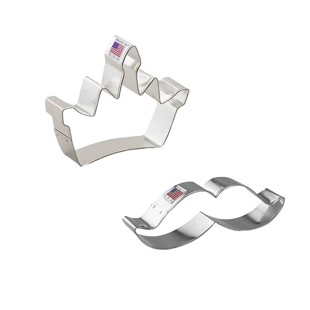 Crown & Mustache Cookie Cutter Bundle