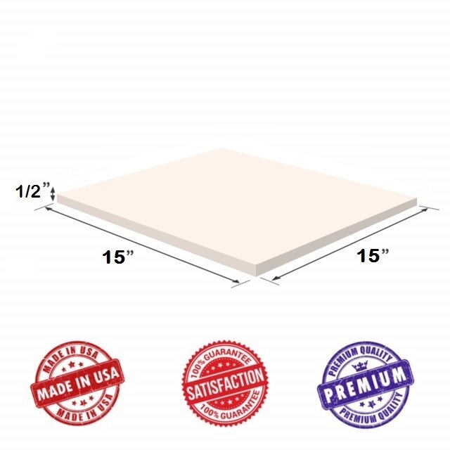 Dream Solutions USA Upholstery Visco Memory Foam Square Sheets 2 Pack...